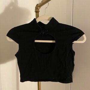 Black cut out crop top #gothic